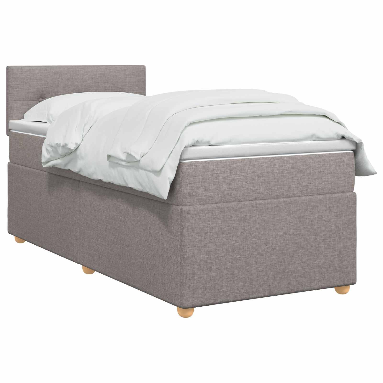 Boxspring krevet s madracem Sivosmeđa 100 x 200 cm Tkanina