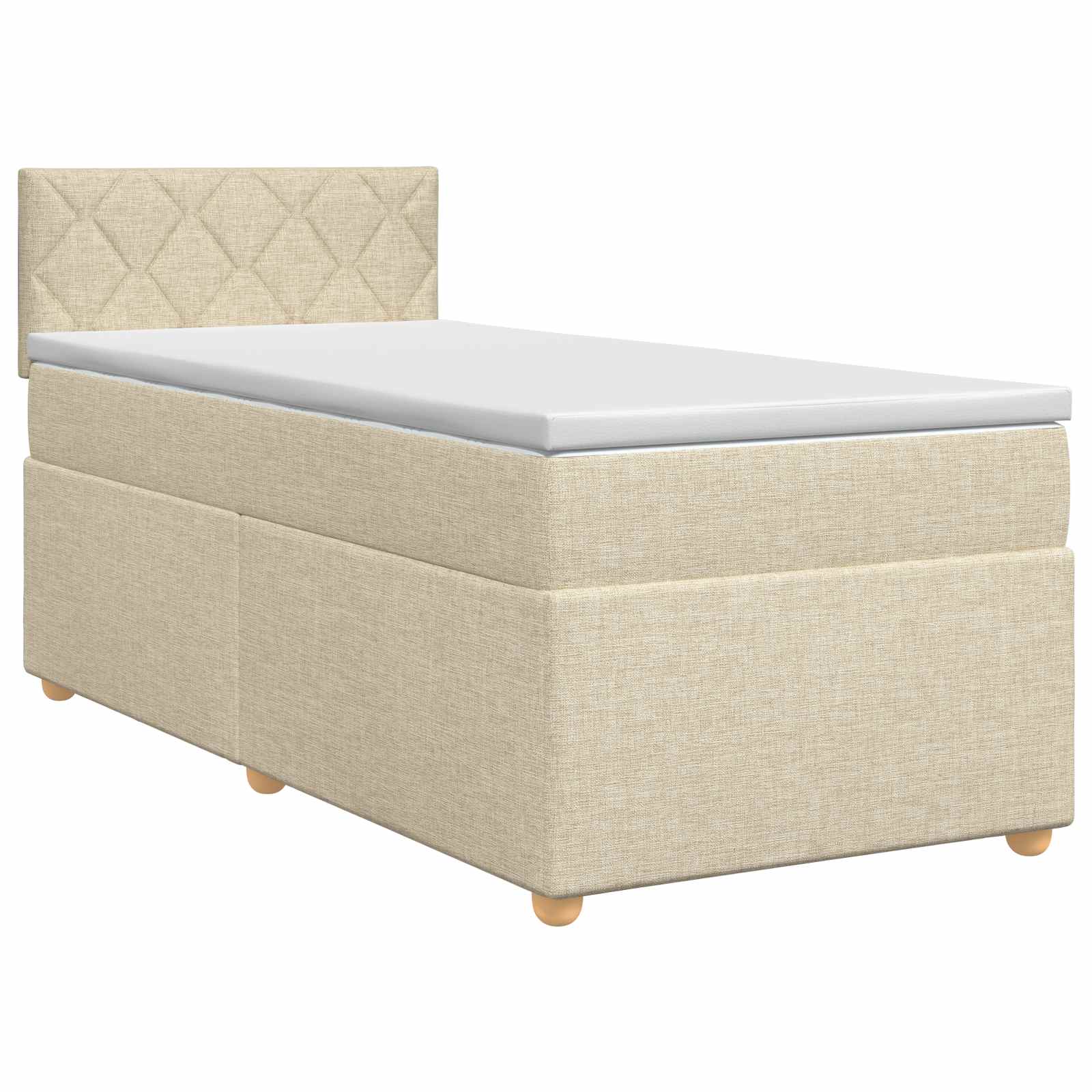 Boxspring krevet s madracem Krem 100 x 200 cm Tkanina