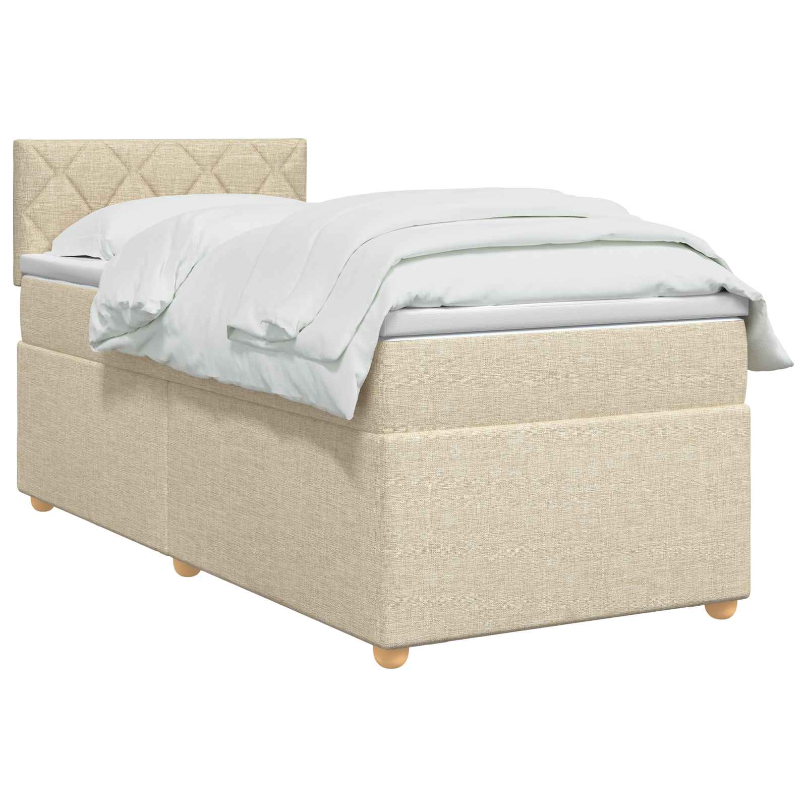 Boxspring krevet s madracem Krem 100 x 200 cm Tkanina