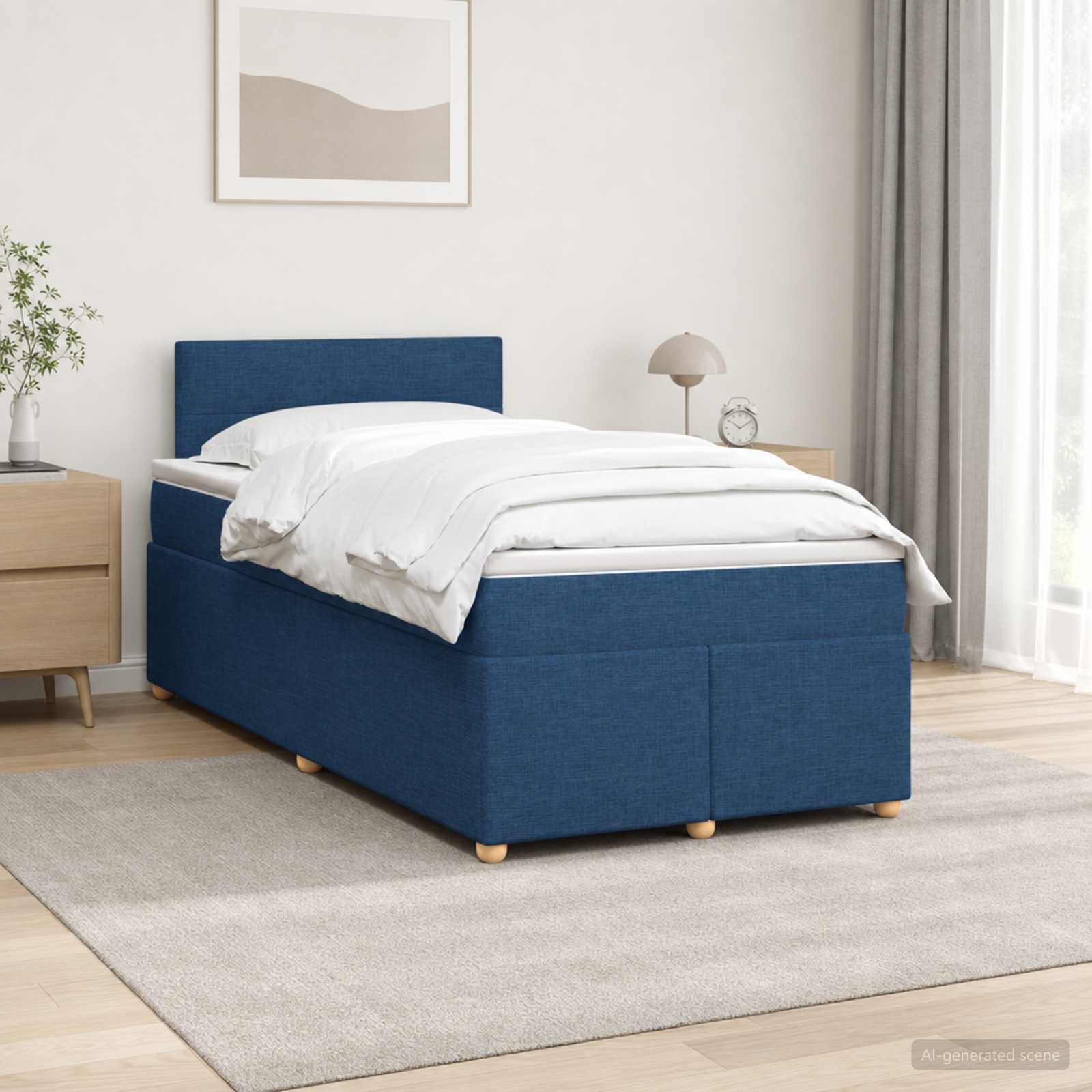 Boxspring krevet s madracem Plava 120 x 200 cm Tkanina