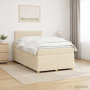 Boxspring krevet s madracem Krem 120 x 190 cm Tkanina
