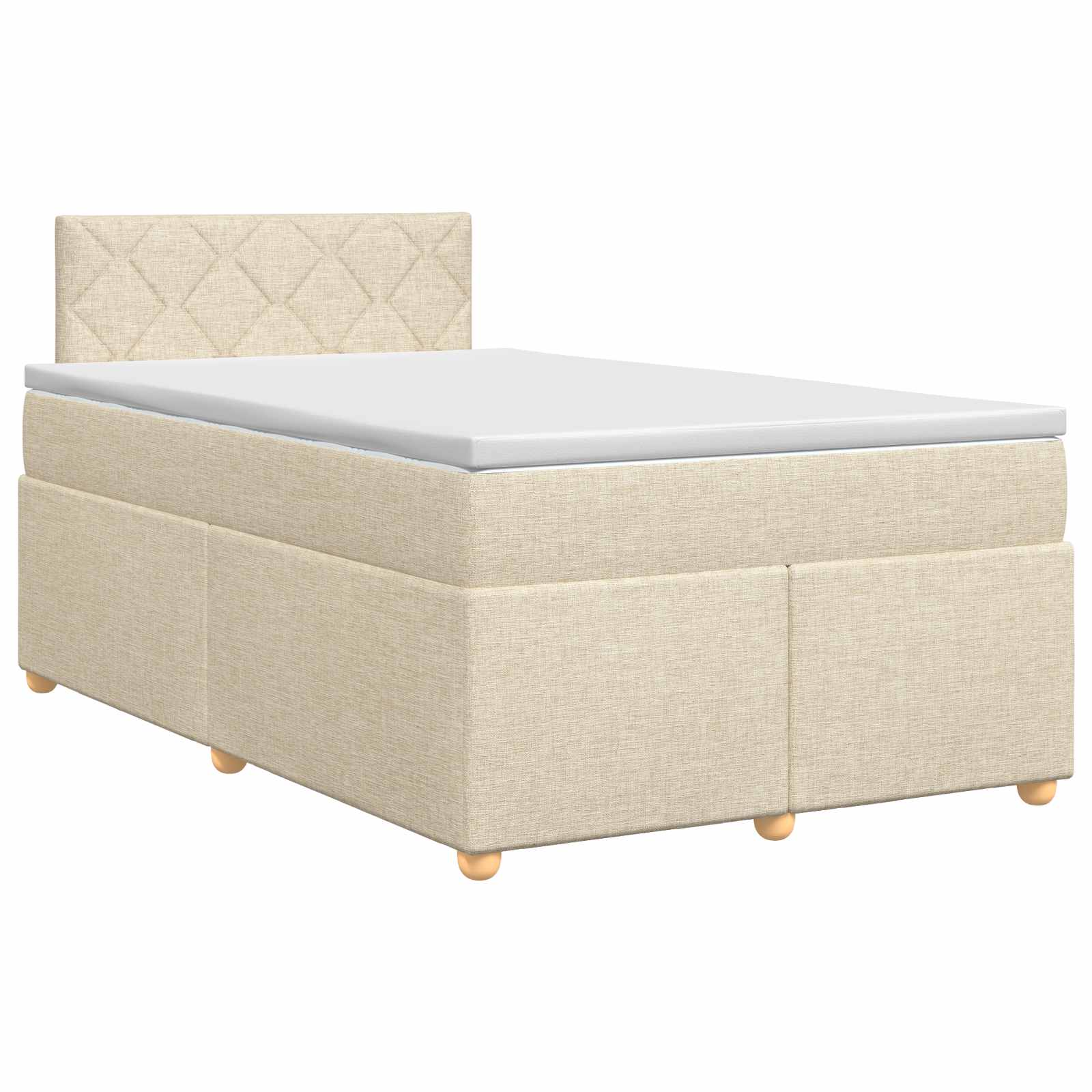 Boxspring krevet s madracem Krem 120 x 190 cm Tkanina