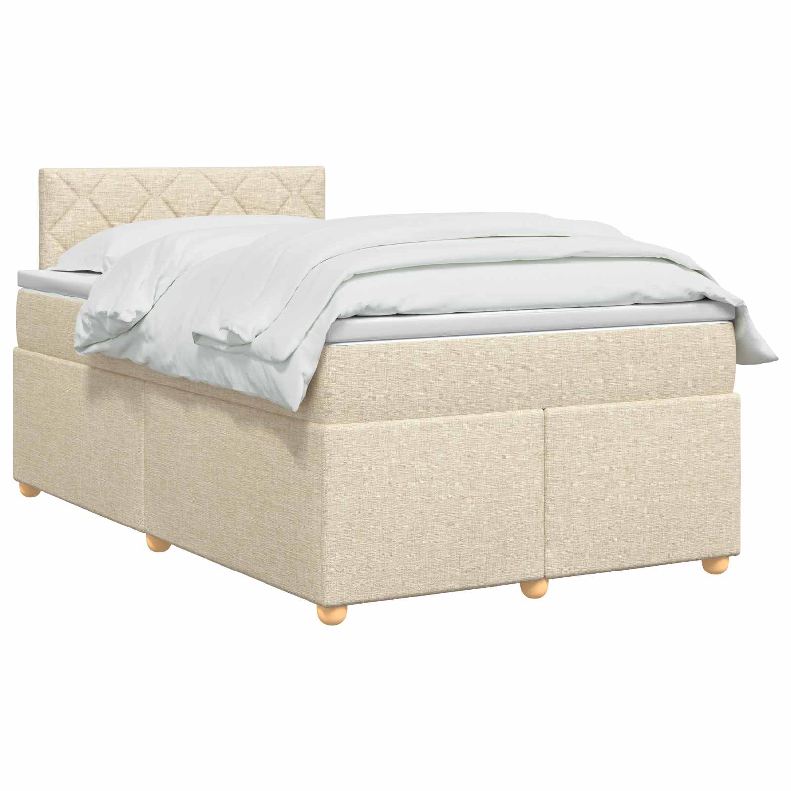 Boxspring krevet s madracem Krem 120 x 190 cm Tkanina