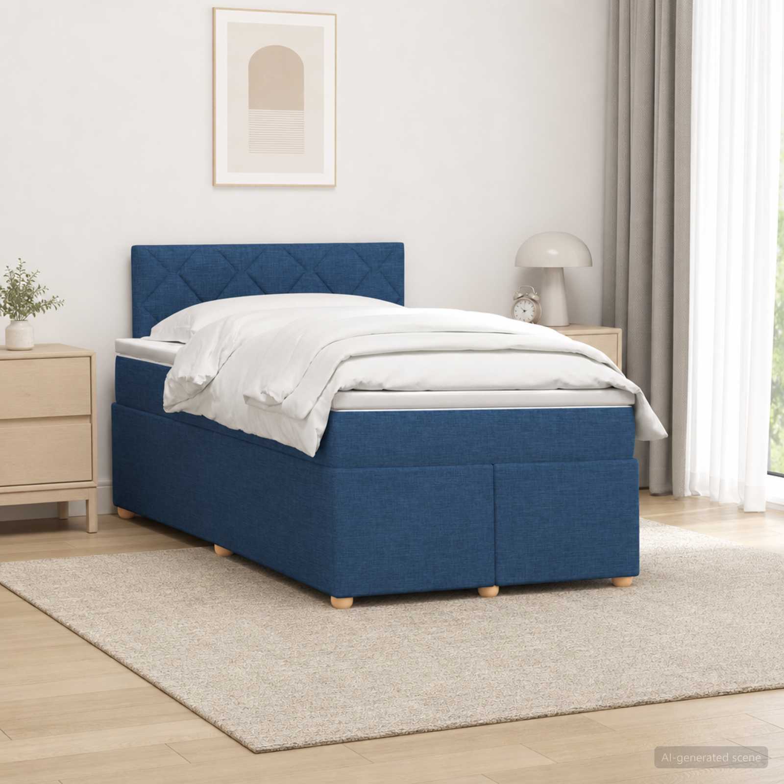 Boxspring krevet s madracem Plava 120 x 200 cm Tkanina