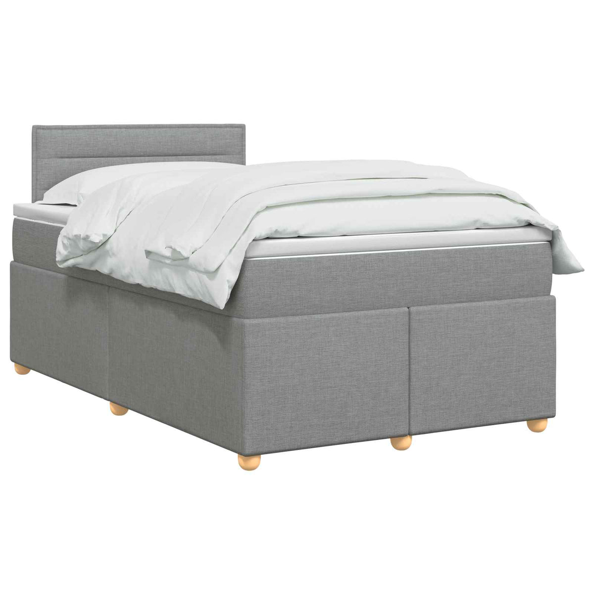 Boxspring krevet s madracem Svjetlosiva 120 x 200 cm Tkanina