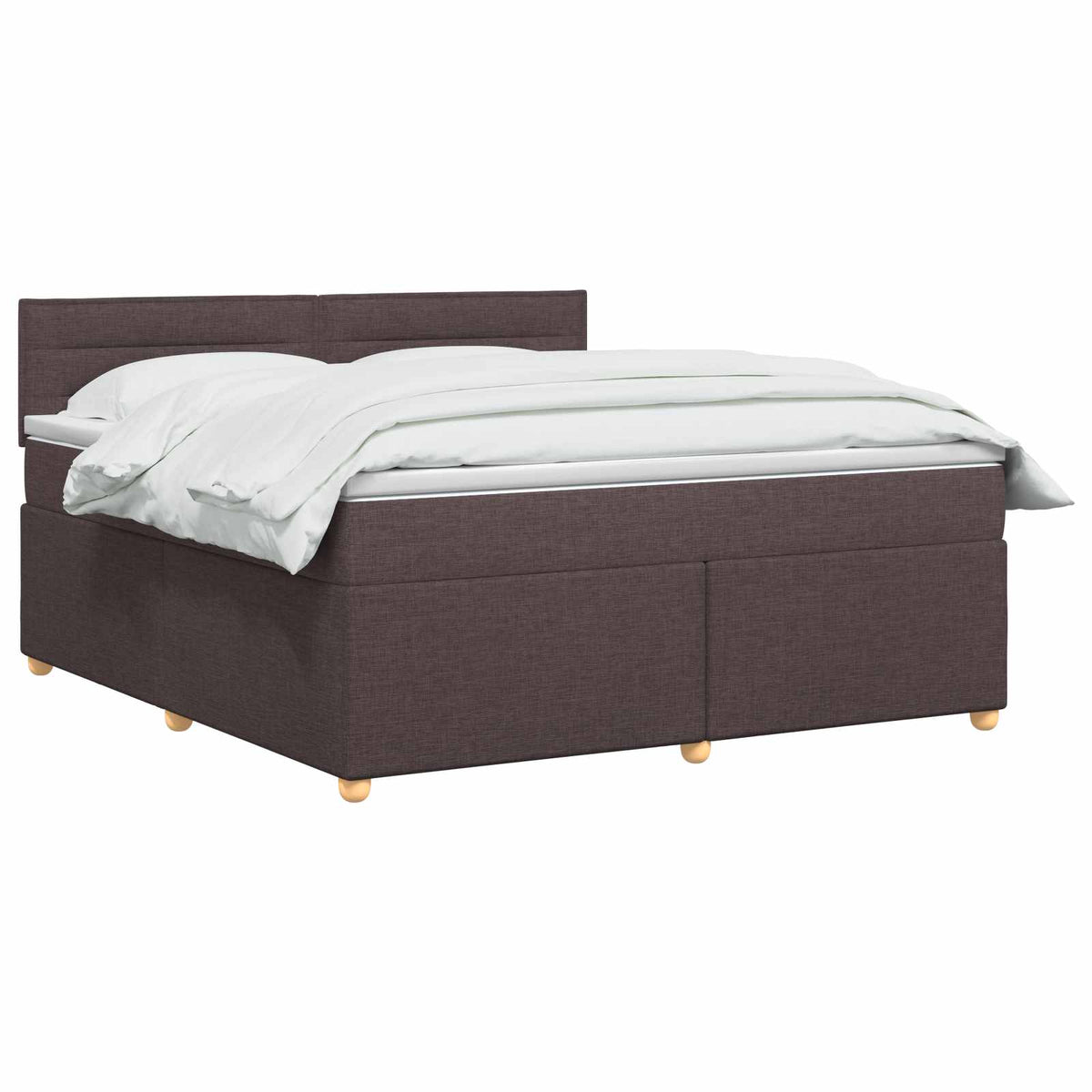Boxspring krevet s madracem Tamno smeđa 140 x 190 cm Tkanina