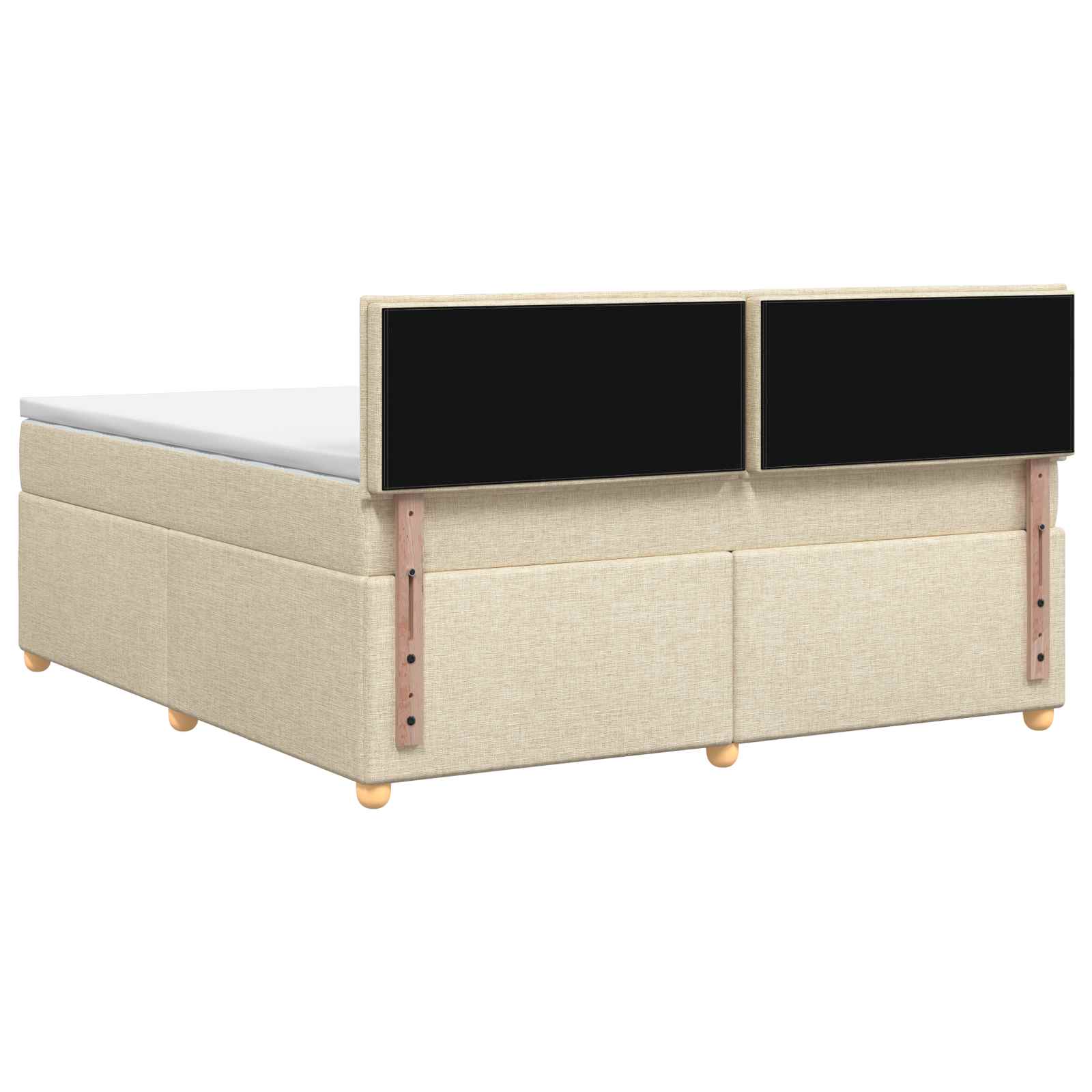Boxspring krevet s madracem Krem 140 x 190 cm Tkanina