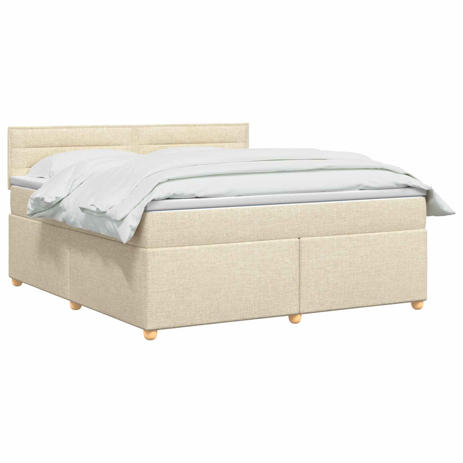Boxspring krevet s madracem Krem 140 x 190 cm Tkanina