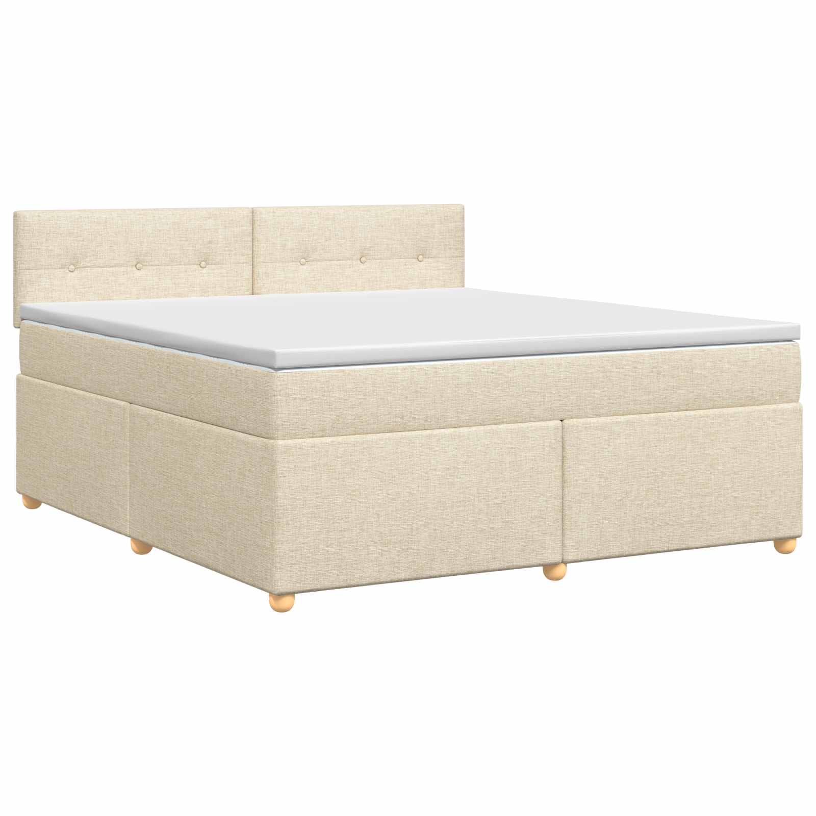 Boxspring krevet s madracem Krem 140 x 190 cm Tkanina