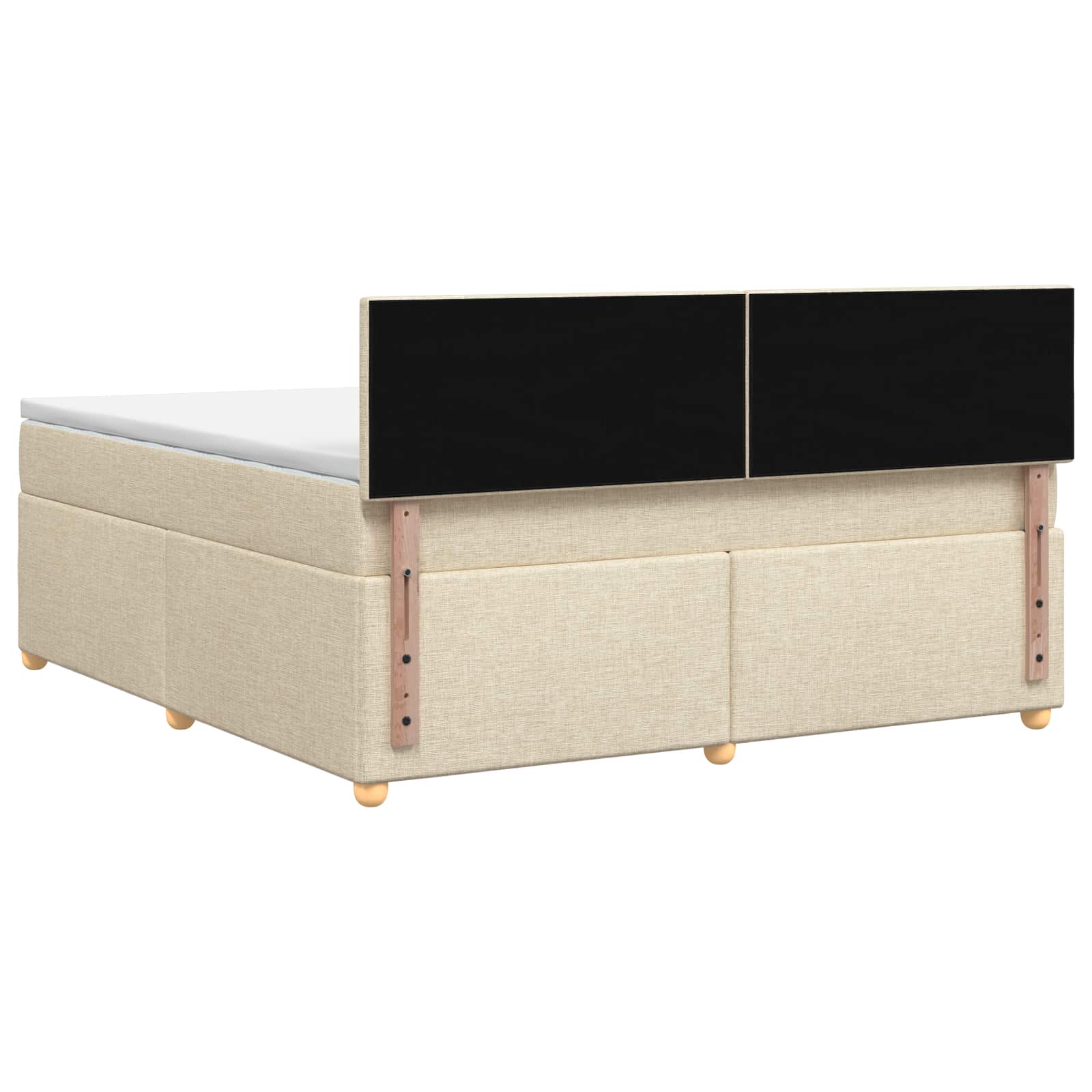 Boxspring krevet s madracem Krem 140 x 190 cm Tkanina