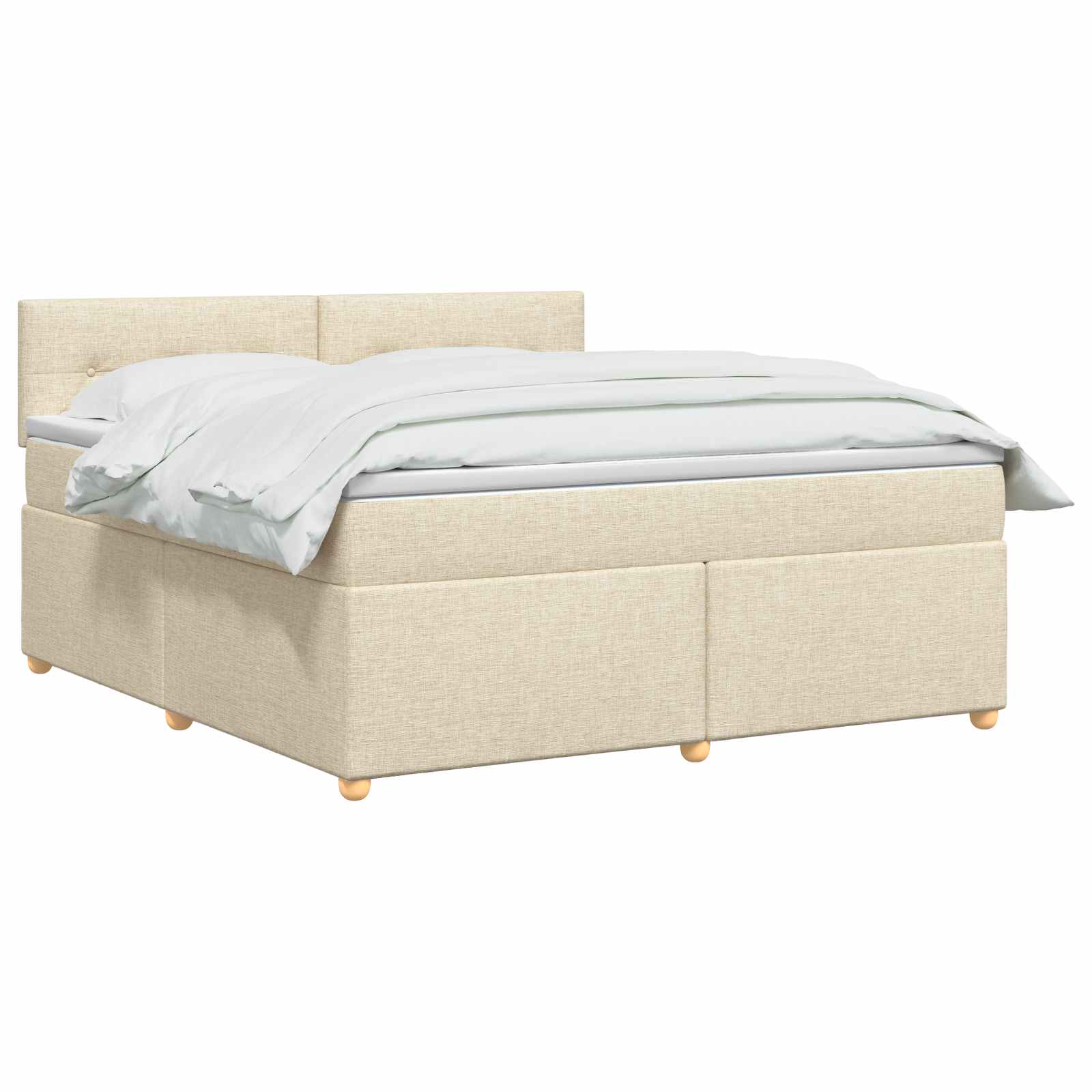 Boxspring krevet s madracem Krem 140 x 190 cm Tkanina
