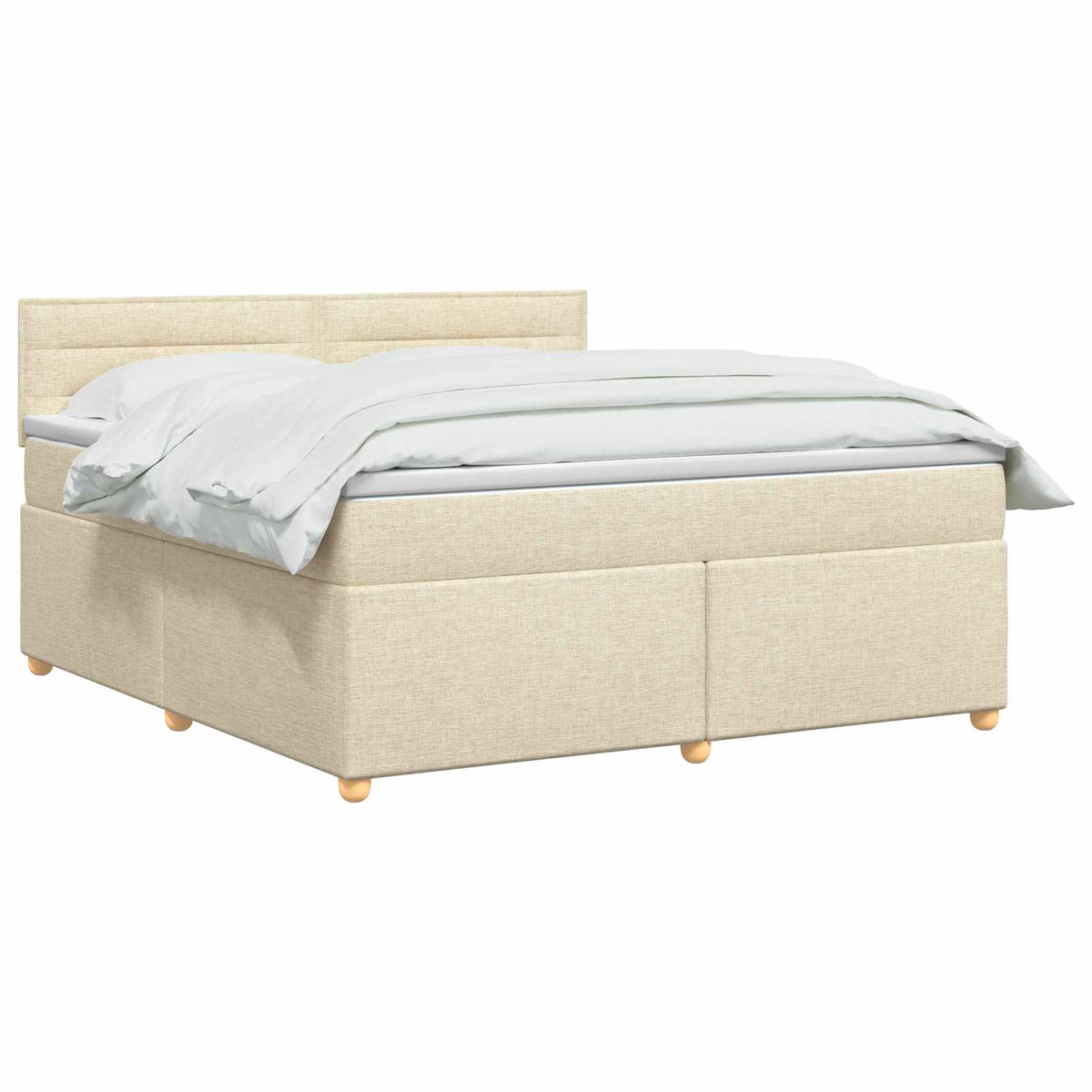 Boxspring krevet s madracem Krem 180 x 200 cm Tkanina