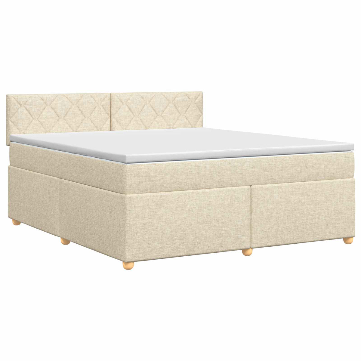 Boxspring krevet s madracem Krem 180 x 200 cm Tkanina 202 x 182 x 88 cm