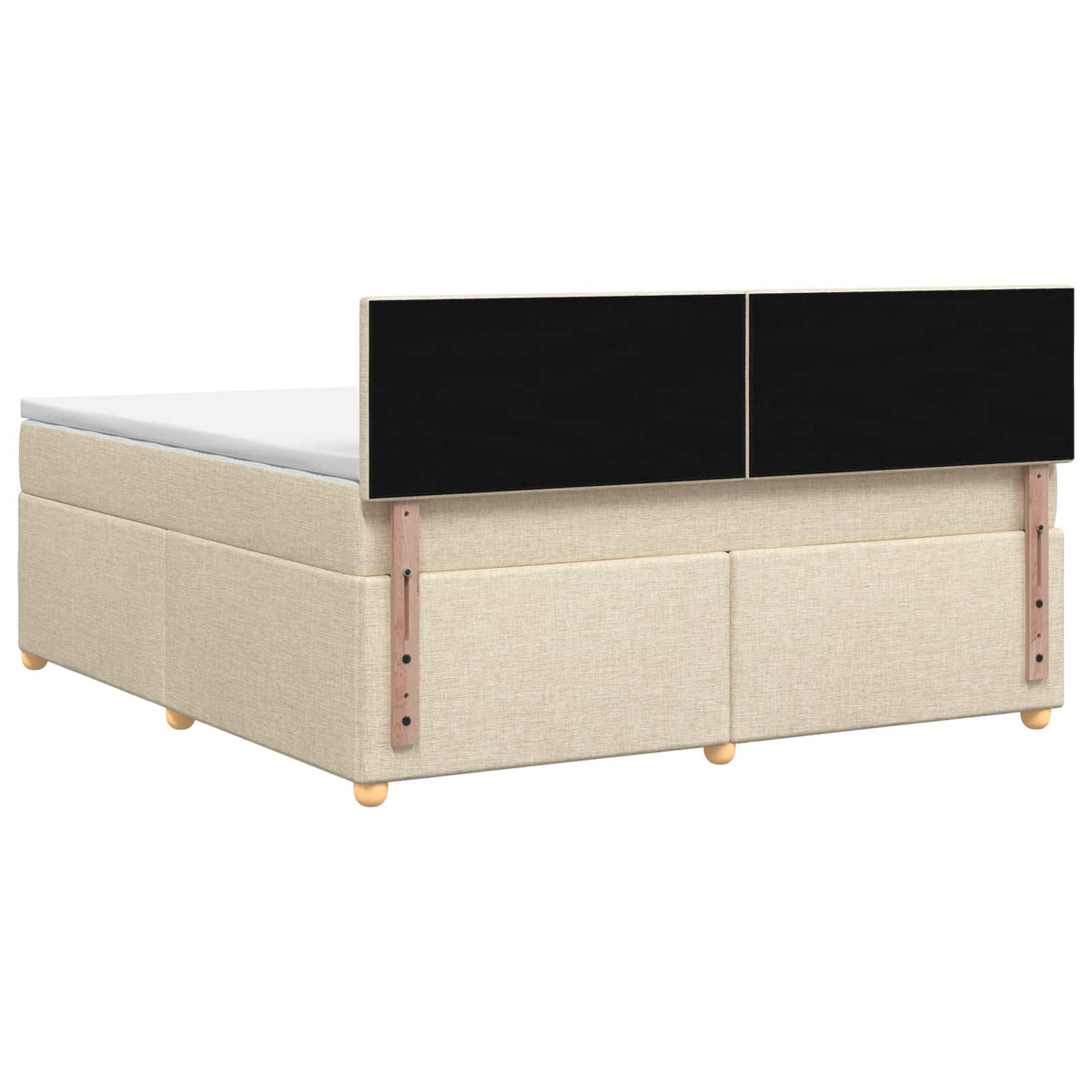 Boxspring krevet s madracem Krem 180 x 200 cm Tkanina 202 x 182 x 88 cm