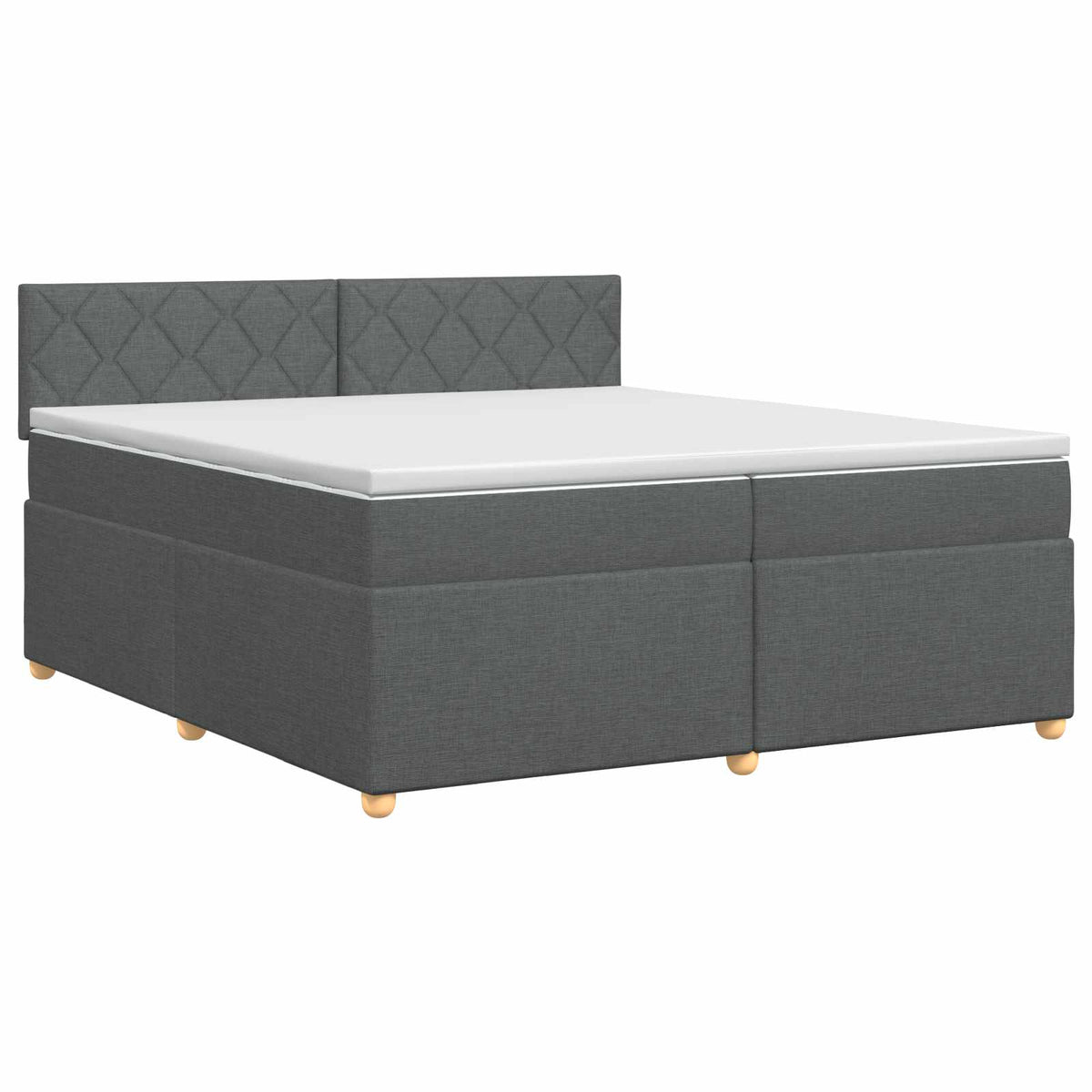 Boxspring krevet s madracem Tamnosiva 200 x 200 cm Tkanina