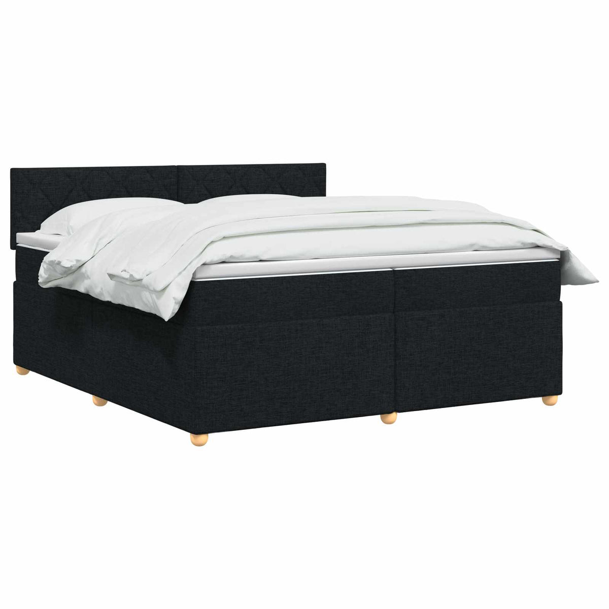 Boxspring krevet s madracem Crna 200 x 200 cm Tkanina