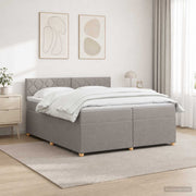 Boxspring krevet s madracem Sivosmeđa 200 x 200 cm Tkanina Smeđesiva 202 x 202 x 88 cm