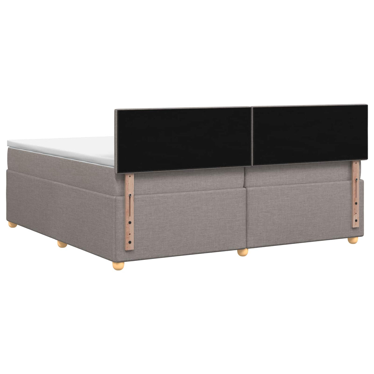 Boxspring krevet s madracem Sivosmeđa 200 x 200 cm Tkanina Smeđesiva 202 x 202 x 88 cm