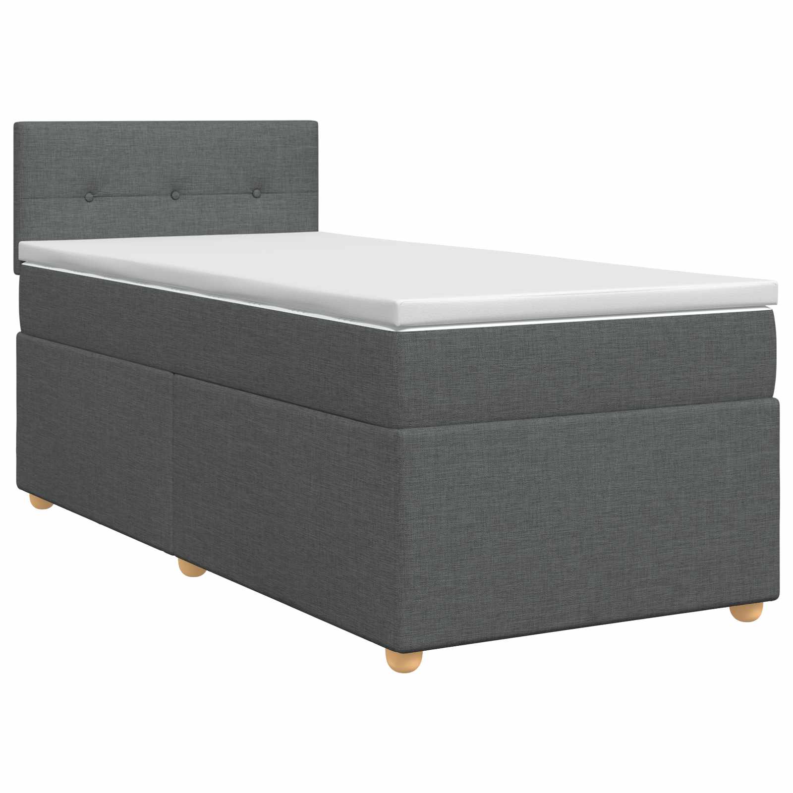 Boxspring krevet s madracem Tamnosiva 90 x 190 cm Tkanina