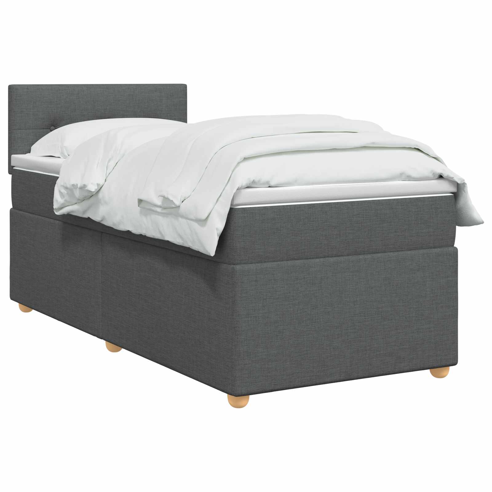 Boxspring krevet s madracem Tamnosiva 90 x 190 cm Tkanina
