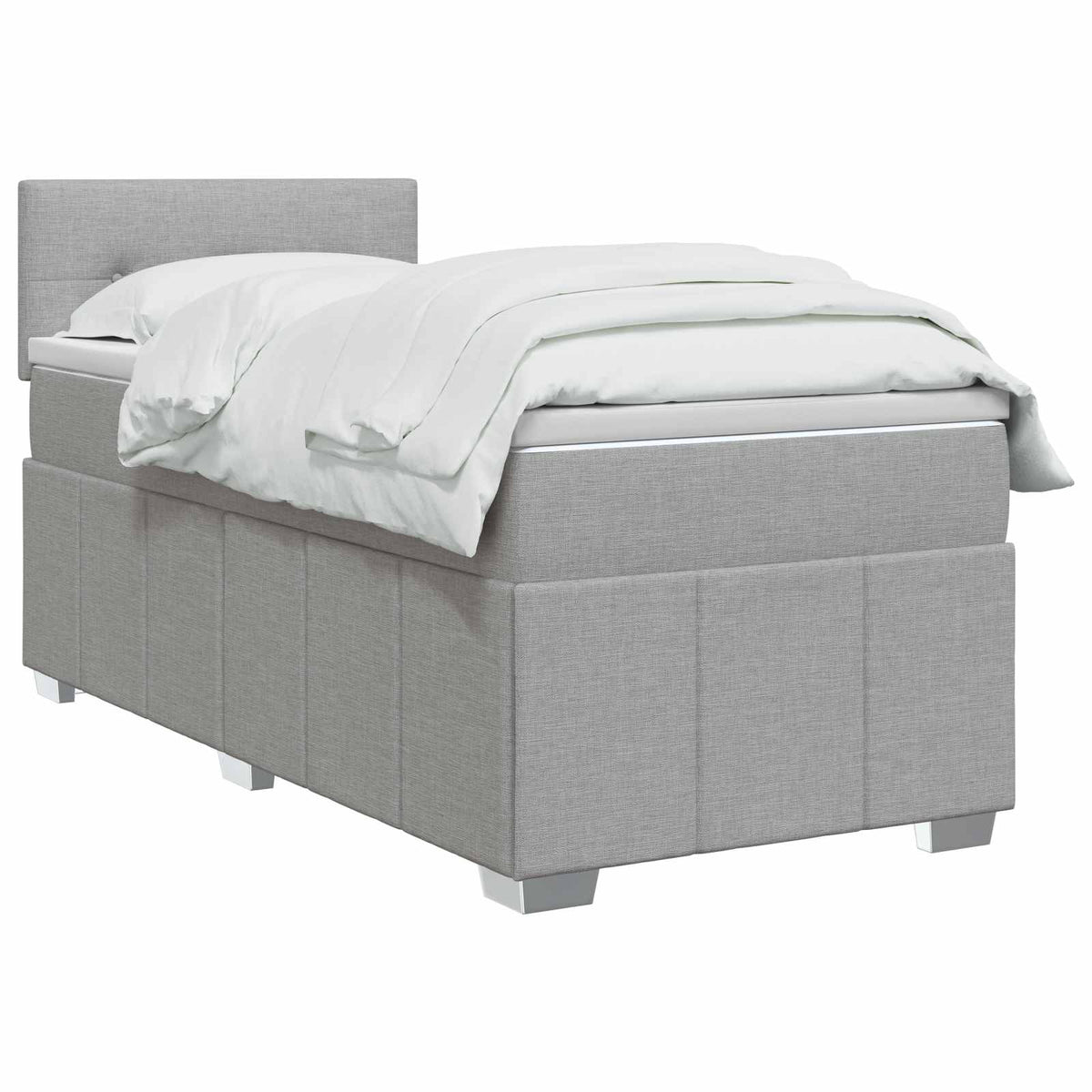 Boxspring krevet s madracem Svjetlosiva 90 x 200 cm Tkanina
