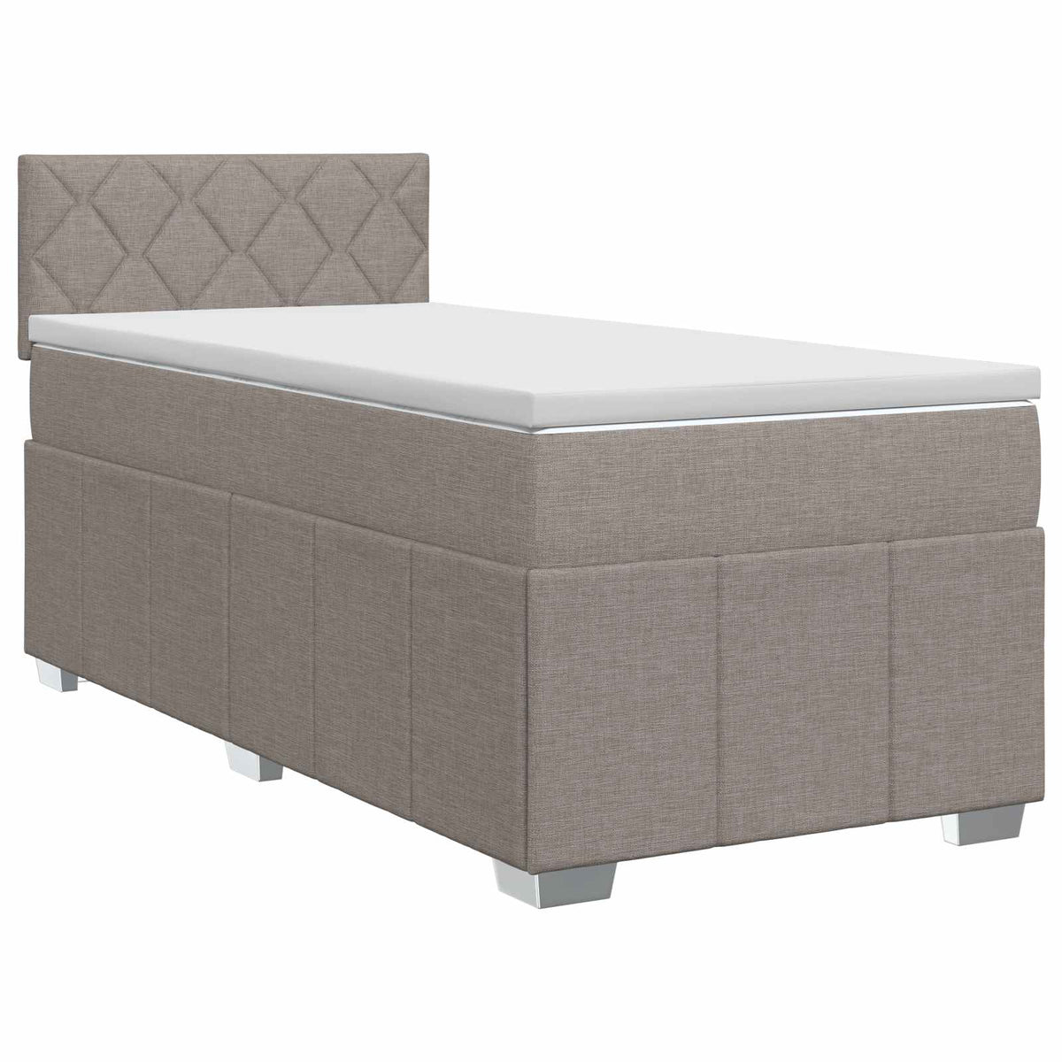Boxspring krevet s madracem Sivosmeđa 100 x 200 cm Tkanina
