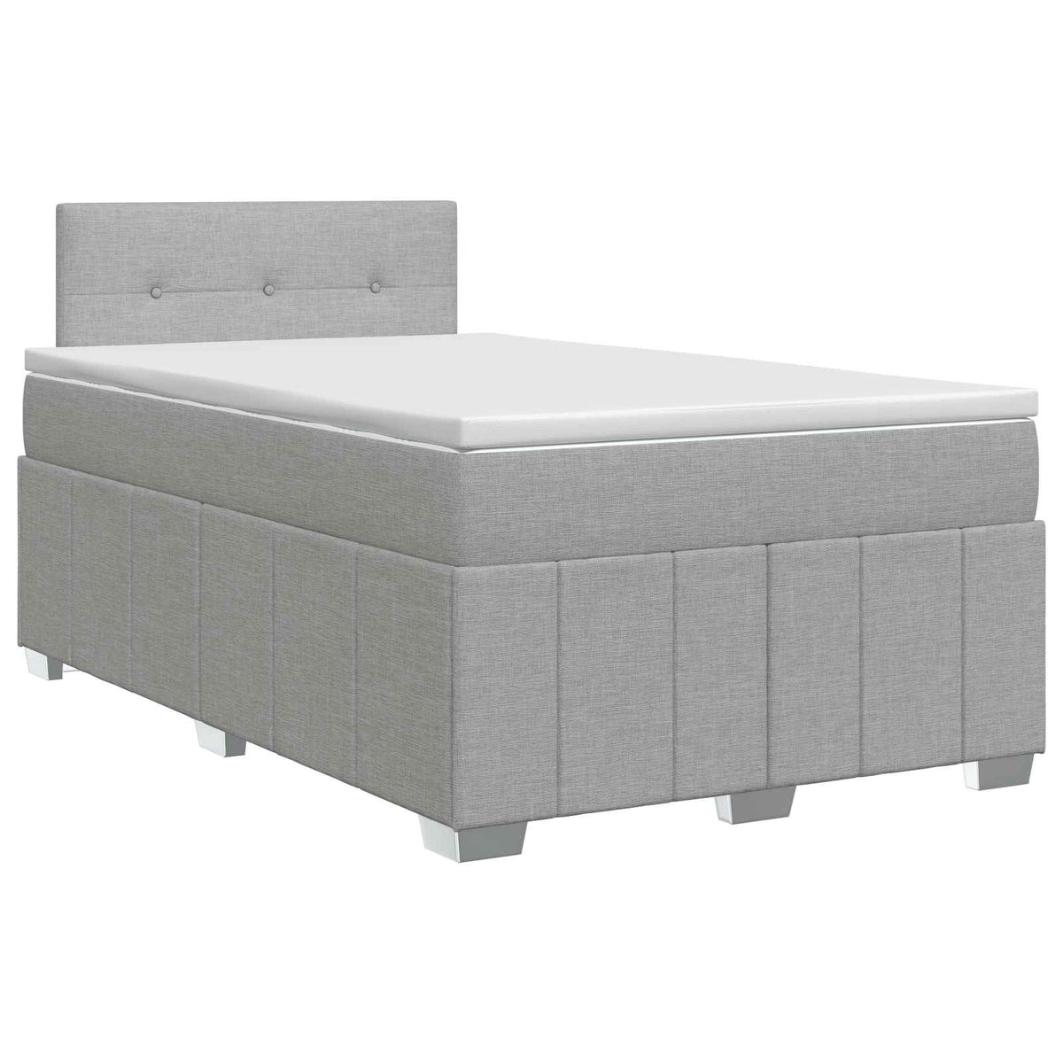 Boxspring krevet s madracem Svjetlosiva 120 x 190 cm Tkanina