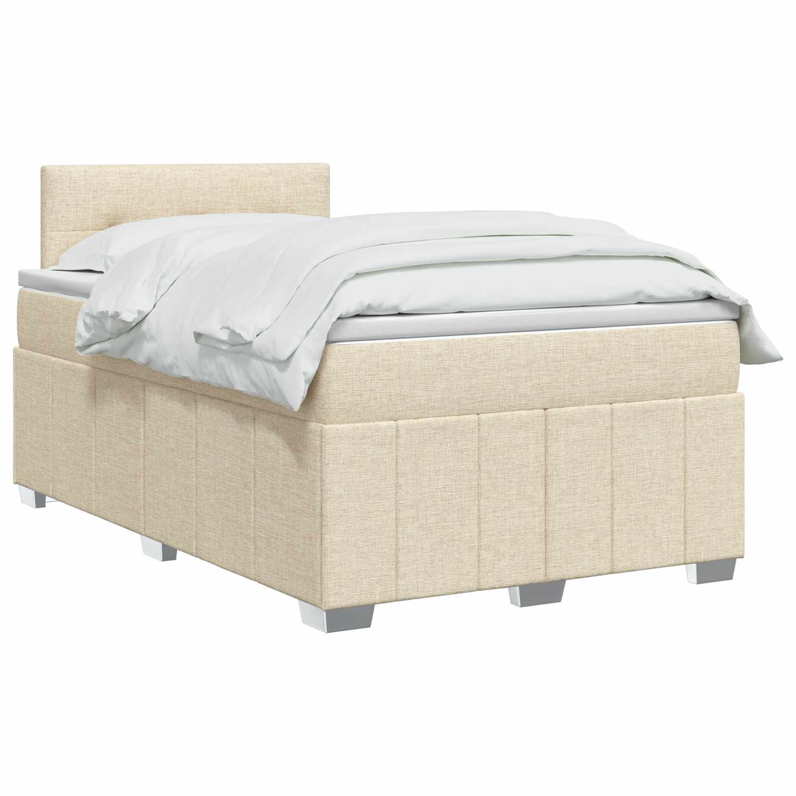 Boxspring krevet s madracem Krem 120 x 190 cm Tkanina