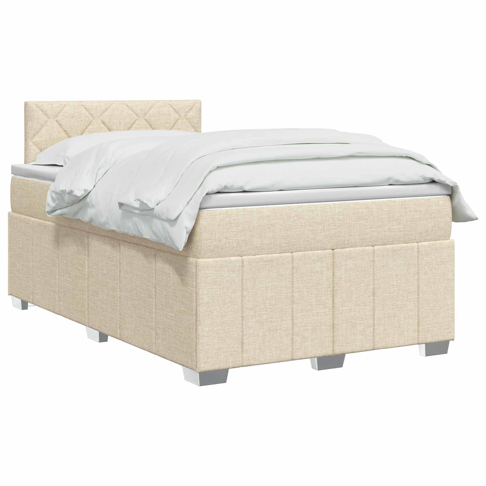 Boxspring krevet s madracem Krem 120 x 200 cm Tkanina
