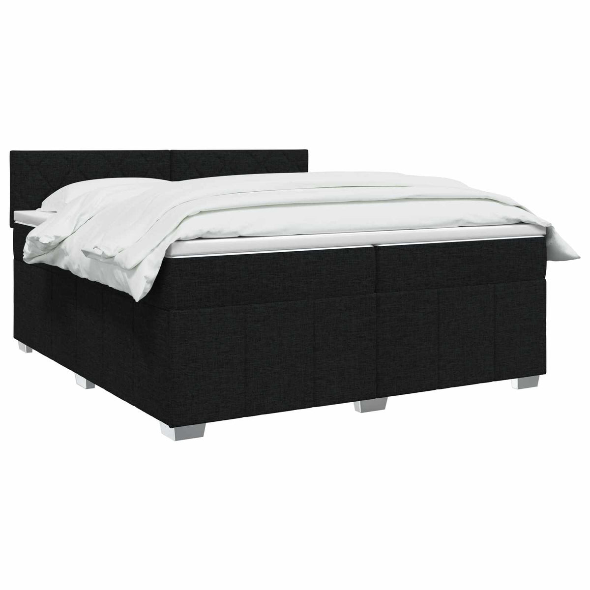 Boxspring krevet s madracem Crna 200 x 200 cm Tkanina