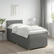 Boxspring krevet s madracem Tamnosiva 90 x 190 cm Tkanina 191 x 91.5 x 88 cm