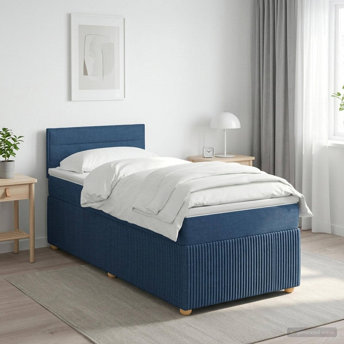 Boxspring krevet s madracem Plava 90 x 200 cm Tkanina