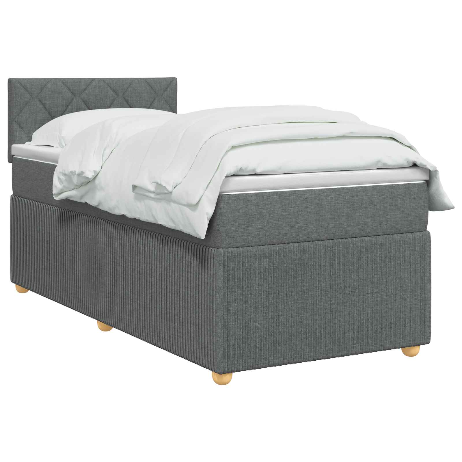 Boxspring krevet s madracem Tamnosiva 90 x 200 cm Tkanina