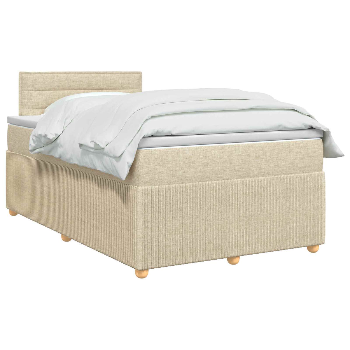 Boxspring krevet s madracem Krem 120 x 190 cm Tkanina
