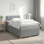 Boxspring krevet s madracem Svjetlosiva 120 x 190 cm Tkanina