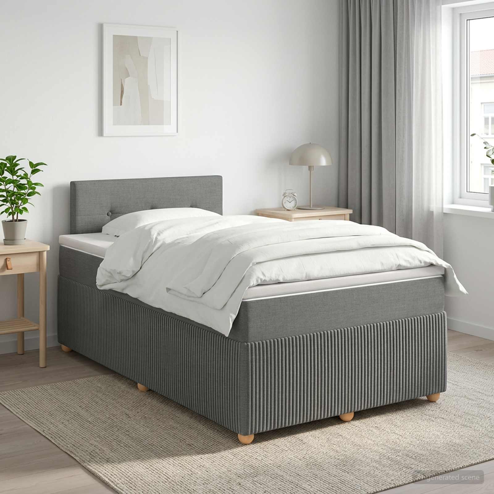 Boxspring krevet s madracem Tamnosiva 120 x 190 cm Tkanina