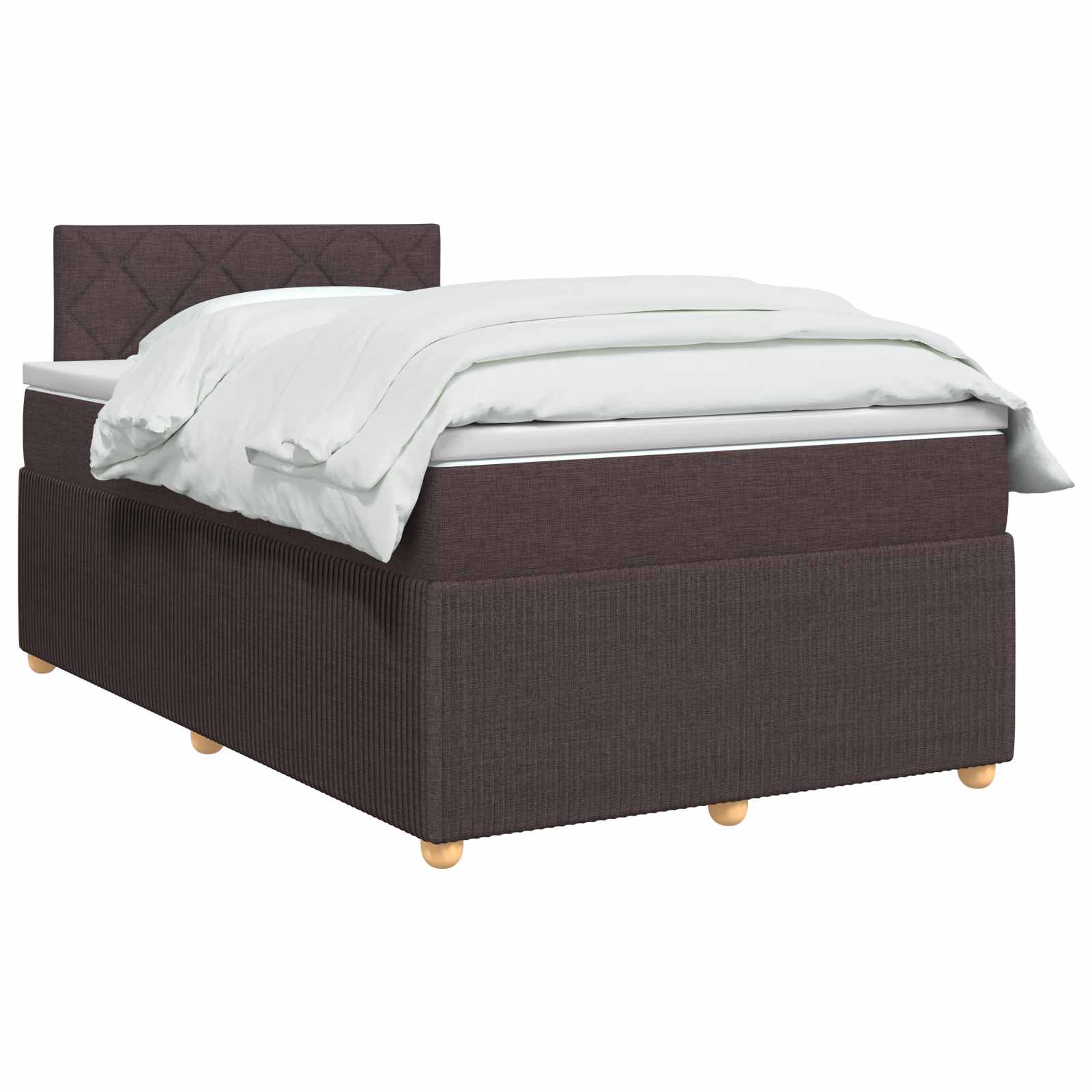 Boxspring krevet s madracem Tamno smeđa 120 x 190 cm Tkanina