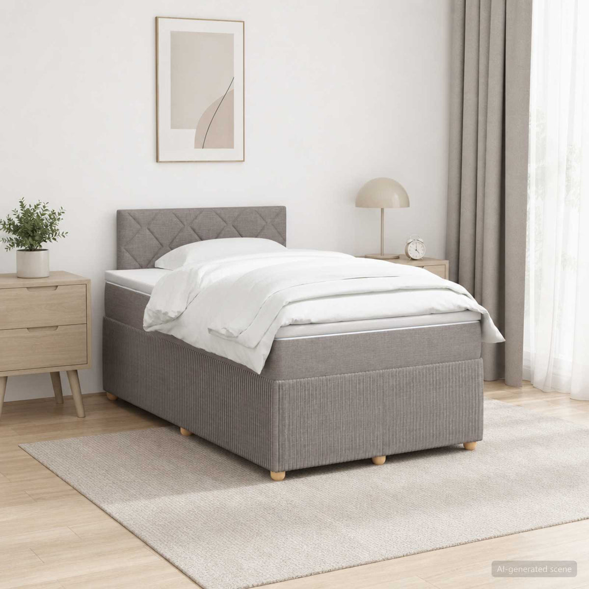 Boxspring krevet s madracem Sivosmeđa 120 x 200 cm Tkanina
