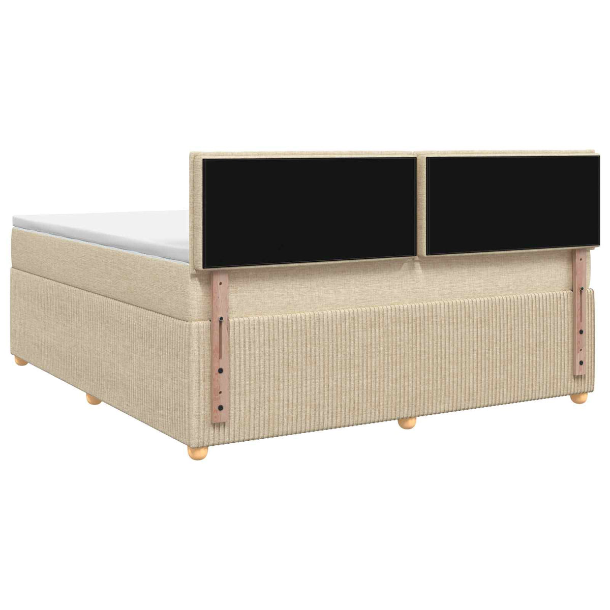 Boxspring krevet s madracem Krem 140 x 190 cm Tkanina