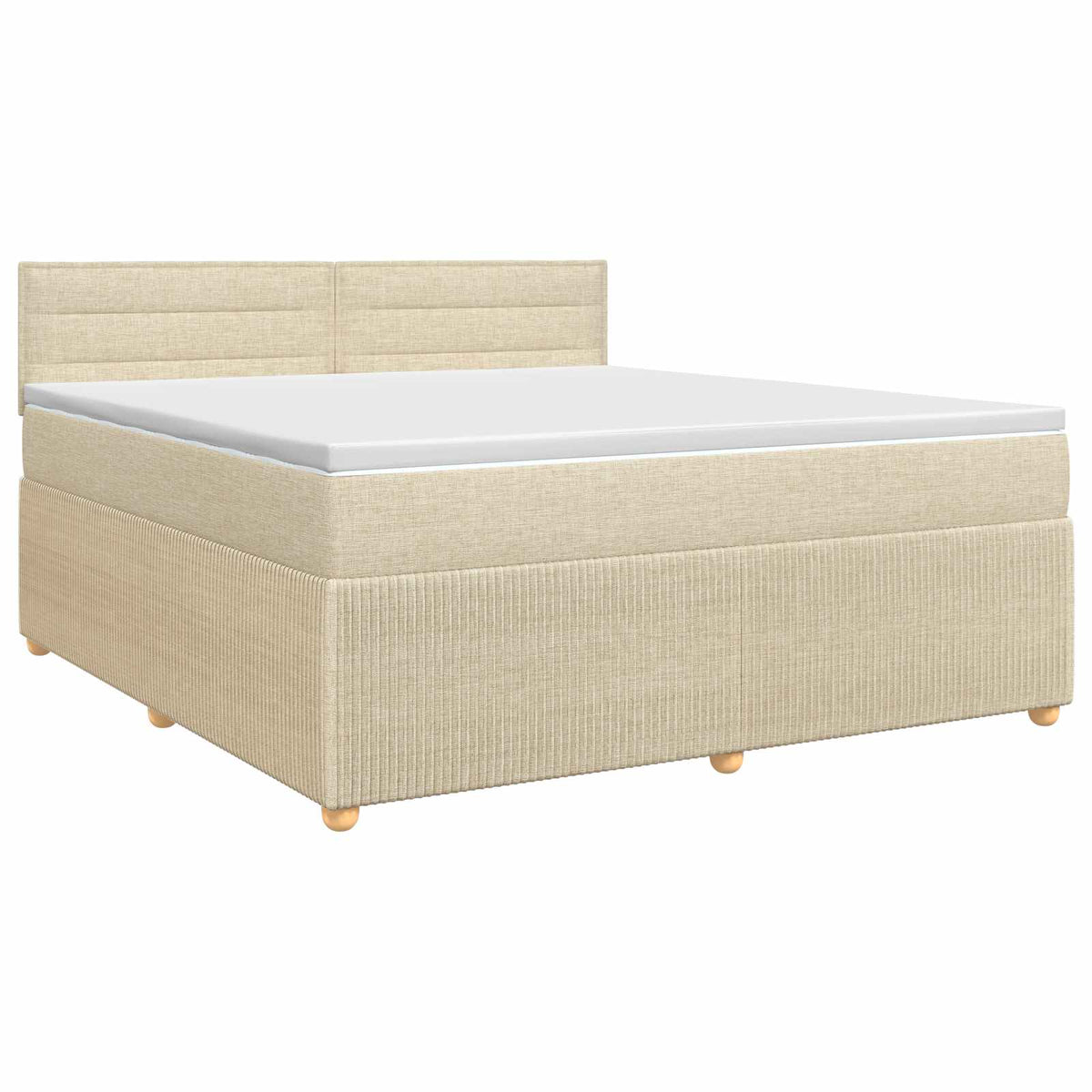 Boxspring krevet s madracem Krem 160 x 200 cm Tkanina