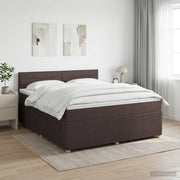 Boxspring krevet s madracem Tamno smeđa 180 x 200 cm Tkanina