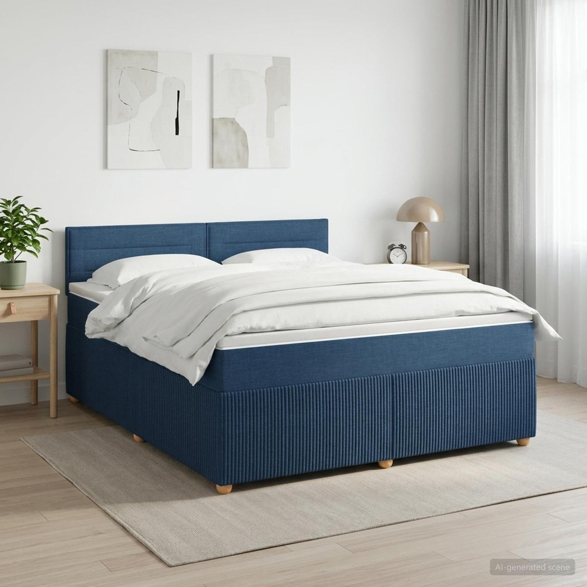 Boxspring krevet s madracem Plava 180 x 200 cm Tkanina