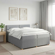 Boxspring krevet s madracem Svjetlosiva 200 x 200 cm Tkanina
