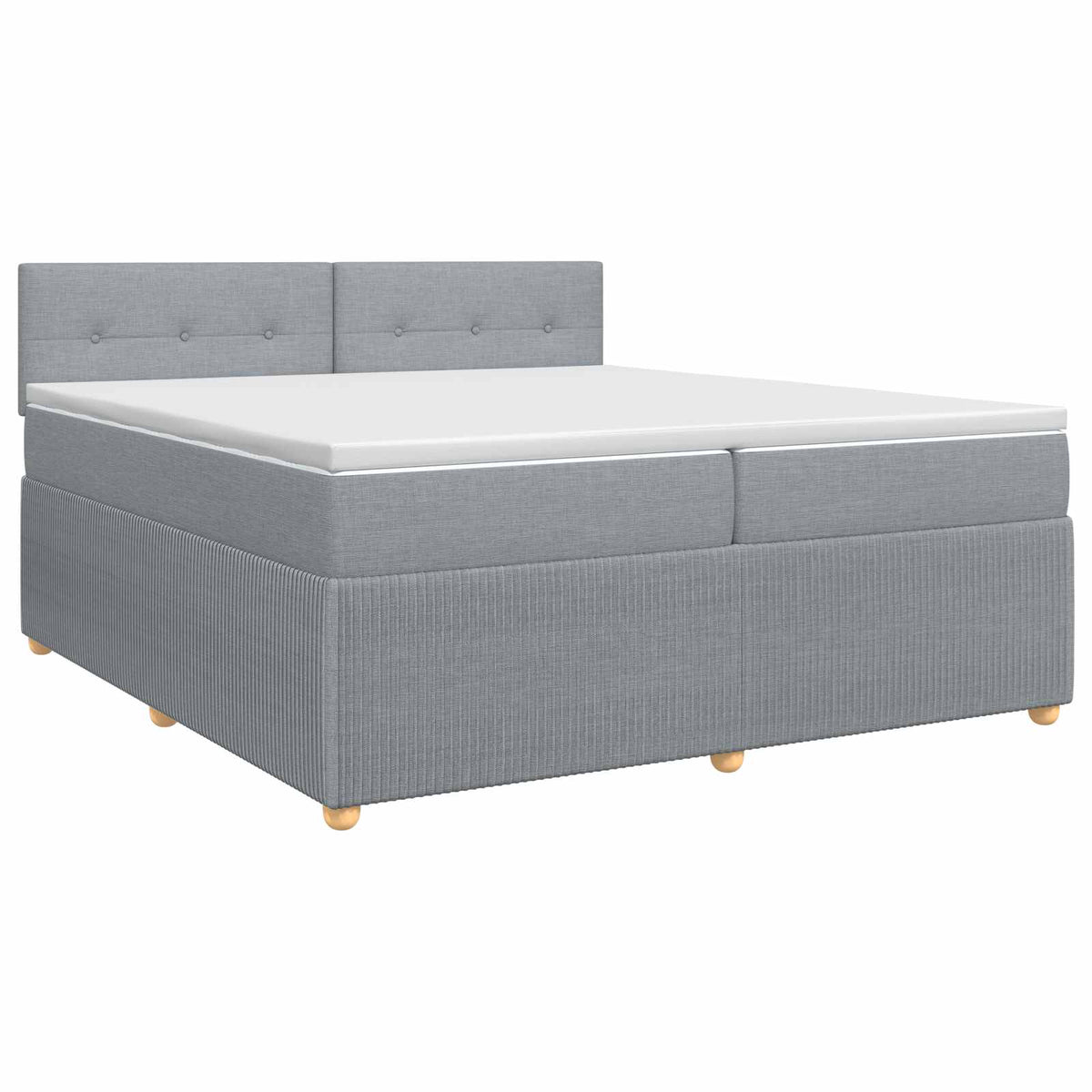 Boxspring krevet s madracem Svjetlosiva 200 x 200 cm Tkanina
