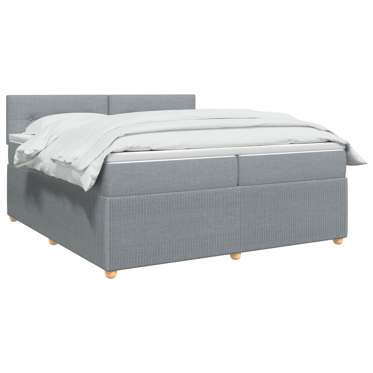 Boxspring krevet s madracem Svjetlosiva 200 x 200 cm Tkanina