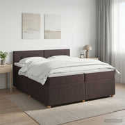 Boxspring krevet s madracem Tamno smeđa 200 x 200 cm Tkanina