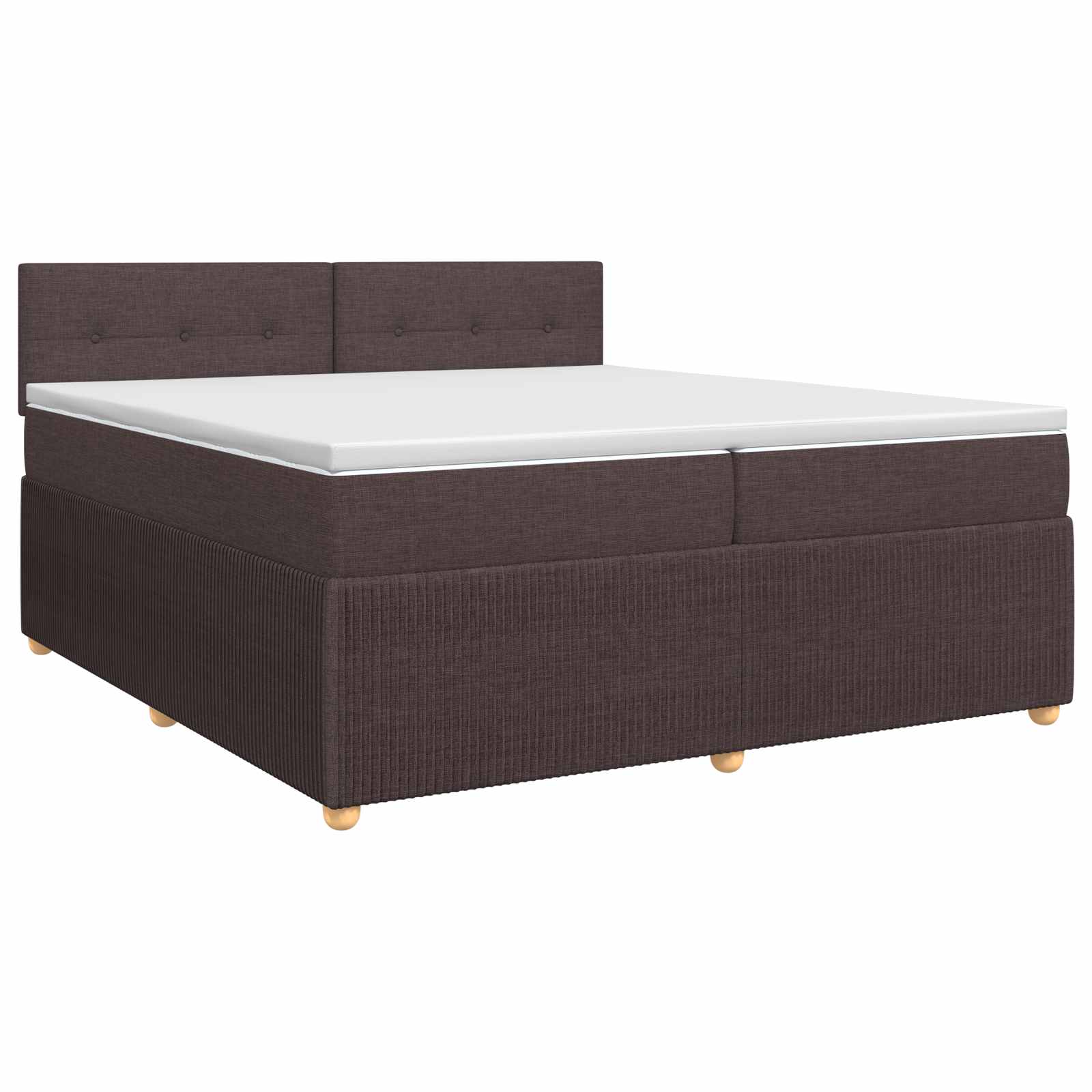 Boxspring krevet s madracem Tamno smeđa 200 x 200 cm Tkanina