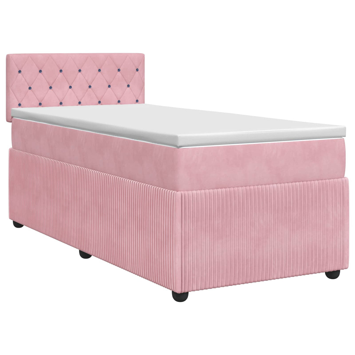 Boxspring krevet s madracem Ružičasta 90 x 190 cm Baršun