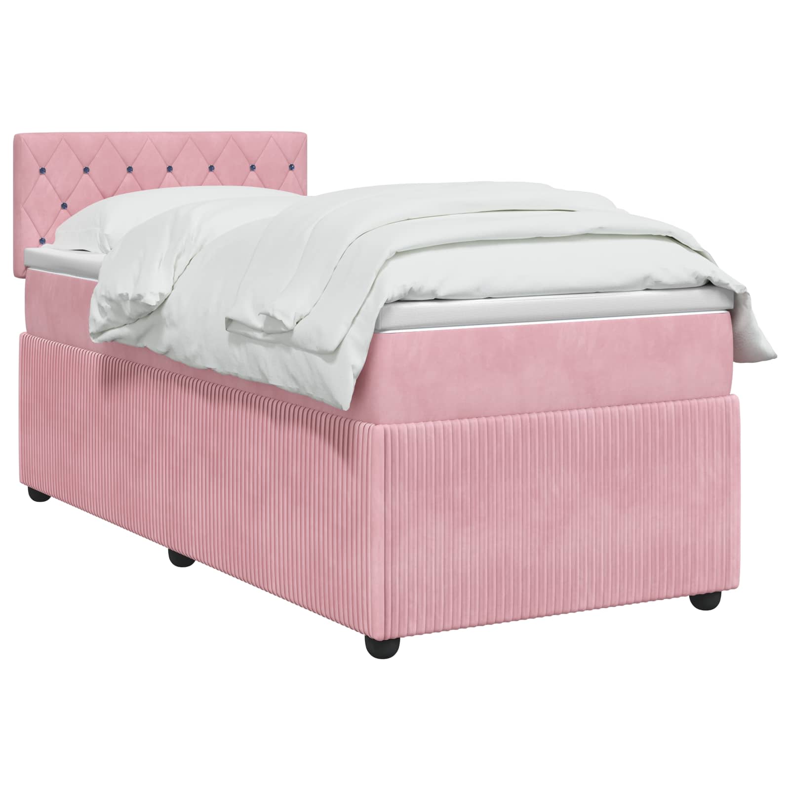 Boxspring krevet s madracem Ružičasta 90 x 190 cm Baršun