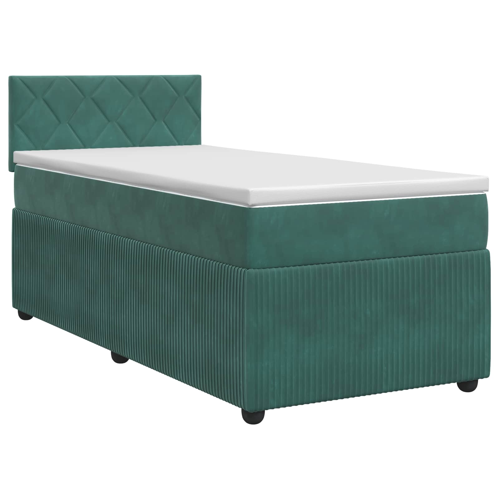 Boxspring krevet s madracem Tamnozelena 90 x 190 cm Baršun